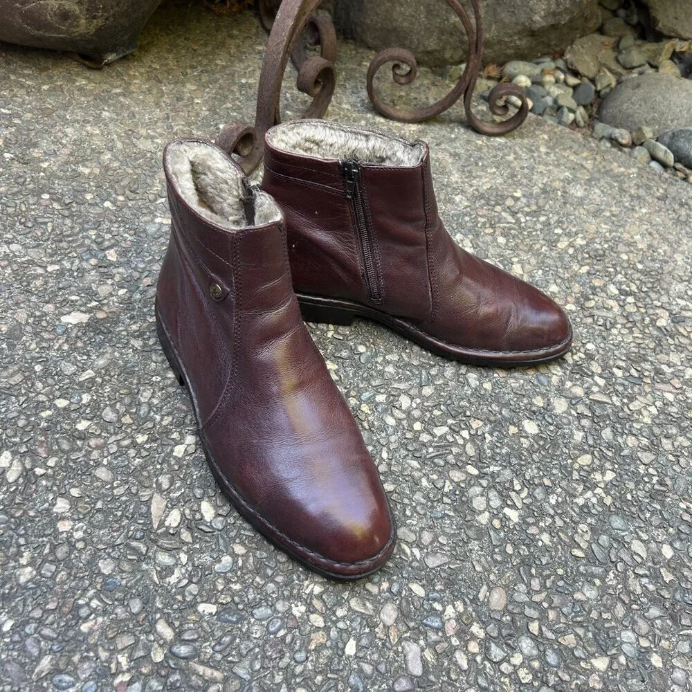 Remonte Men's Vintage Brown Leather Faux Fur Lined Winter Snow Boots Size 7